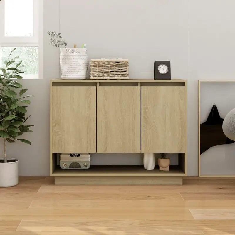Hoogglans witte dressoir van bewerkt hout voor moderne inrichting - Sonoma eiken / 1 - Dressoirs & buffetkasten
