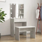 Hoogglans witte slaapkamerkaptafel bewerkt hout binnen handbereik - Betongrijs / 60 x 40 x 140 cm / 1