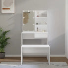 Hoogglans witte slaapkamerkaptafel bewerkt hout binnen handbereik - Wit / 74.5 x 40 x 141 cm / 1 - Slaapkamerkaptafels