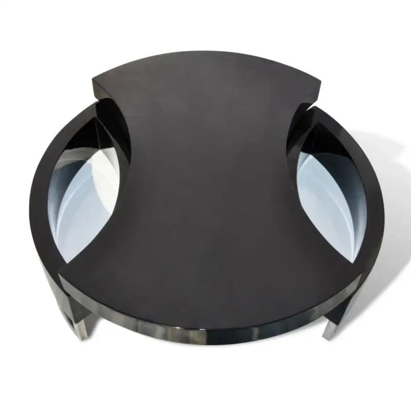 Hoogglans Zwart Salontafel met Opbergruimte en Draaibaar Ontwerp - Zwart / 1 - Salontafels