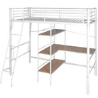 Hoogslaper met bureau en opbergschappen voor kinderkamers - Wit / 90 x 200 cm - Bedden & bedframes