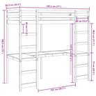 Hoogslaper met bureau in massief grenenhout voor beperkte ruimte - Bedden & bedframes