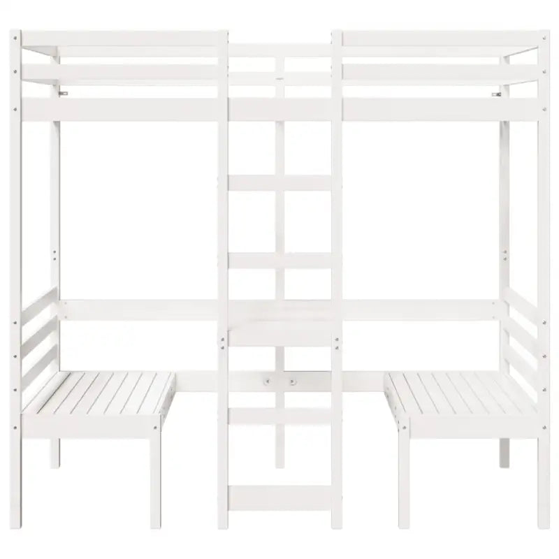 Hoogslaper met bureau in massief grenenhout voor beperkte ruimte - Bedden & bedframes