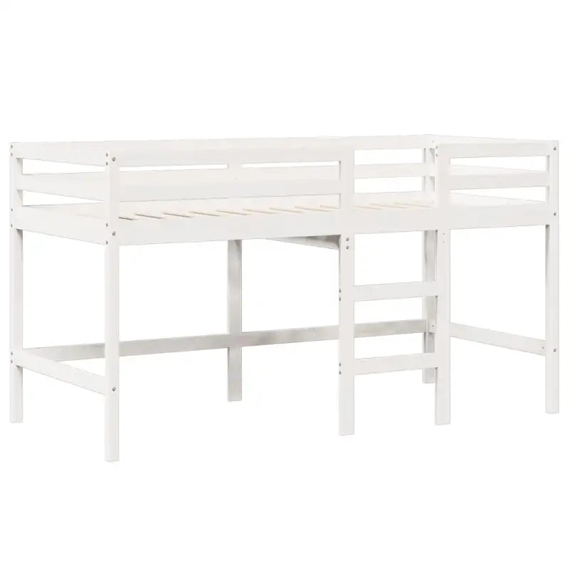 Hoogslaper van massief grenenhout met open zijdeur in wit materiaal - Bedden & bedframes