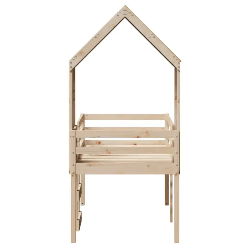 Hoogslaper van massief grenenhout met open zijdeur voor kleine kamers - Bedden & bedframes