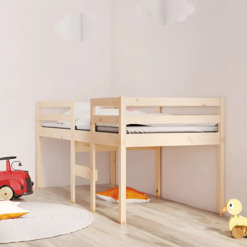 Hoogslaper van massief grenenhout voor moderne kleine slaapkamers - Naturel / 90 x 200 cm - Bedden & bedframes