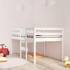 Hoogslaper van massief grenenhout voor moderne kleine slaapkamers - Wit / 80 x 200 cm - Bedden & bedframes