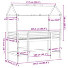 hoogslaper voor kinderen met open zijdeur van massief grenenhout - Bedden & bedframes