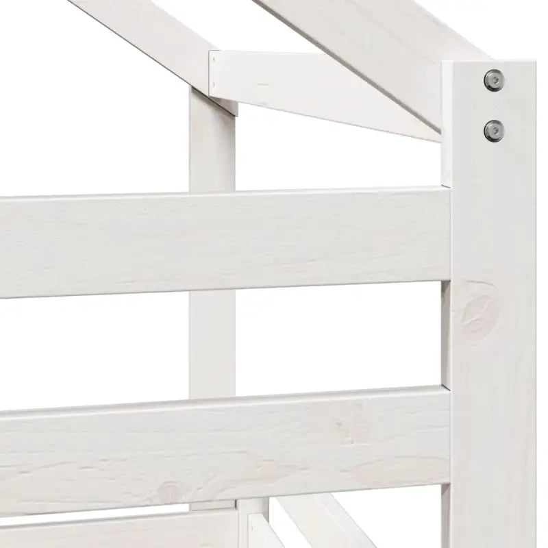 Hoogslaper voor kinderen met open zijdeur van massief grenenhout - Wit / 90 x 200 cm - Bedden & bedframes