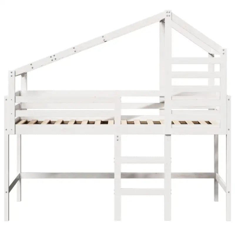 Hoogslaper voor kinderen met open zijdeur van massief grenenhout - Wit / 90 x 200 cm - Bedden & bedframes