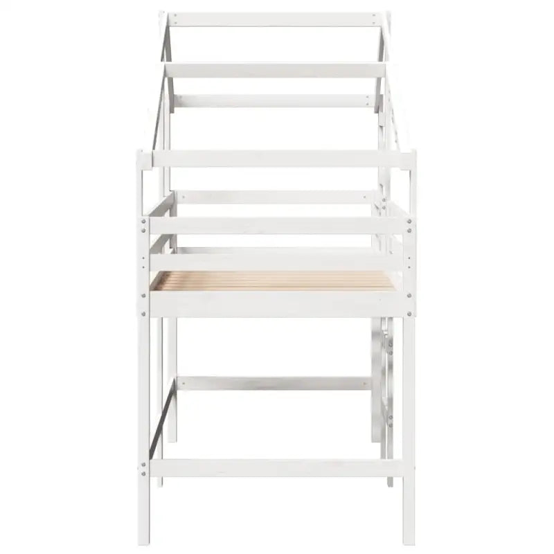 Hoogslaper voor kinderen met open zijdeur van massief grenenhout - Wit / 90 x 200 cm - Bedden & bedframes