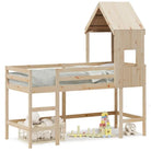 Hoogslaper voor kinderen van massief grenenhout met open zijdeur - Bedden & bedframes