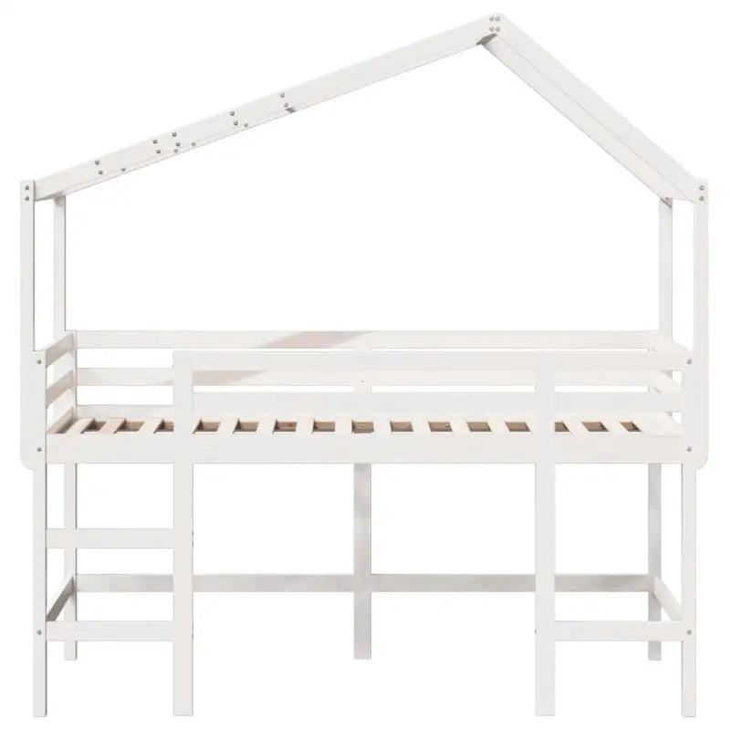 Hoogslaper voor kinderen van massief grenenhout met open zijdeur - Bedden & bedframes