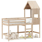 Hoogslaper voor kinderen van massief grenenhout met open zijdeur - Bedden & bedframes