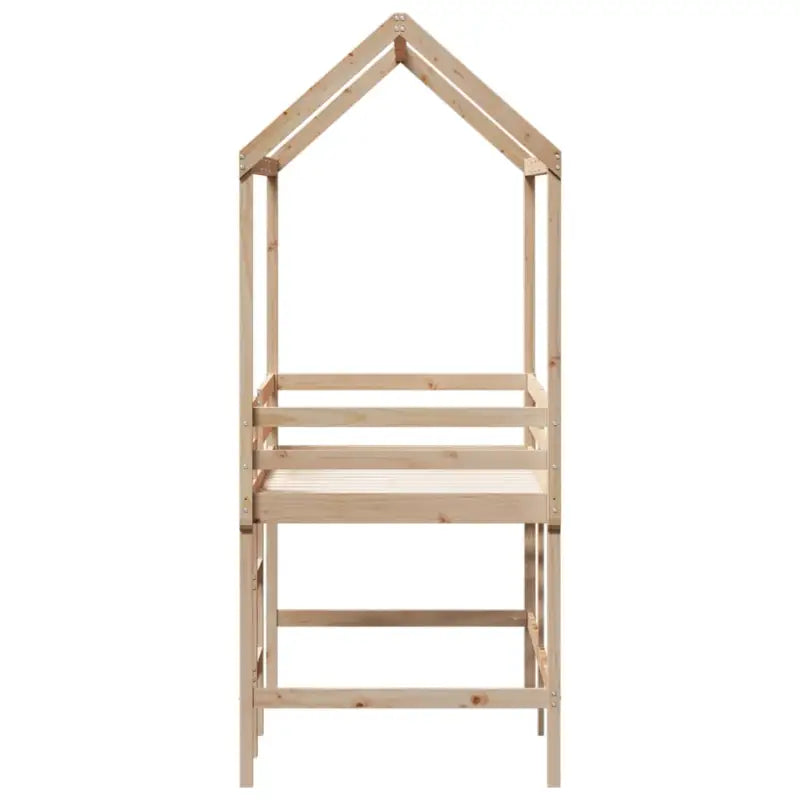 Hoogslaper voor kinderen van massief grenenhout met open zijdeur - Bedden & bedframes