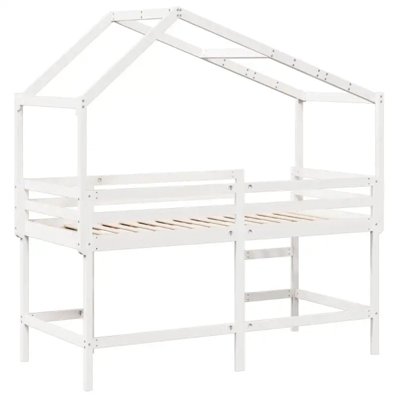 Hoogslaper voor kinderen van massief grenenhout met open zijdeur - Bedden & bedframes