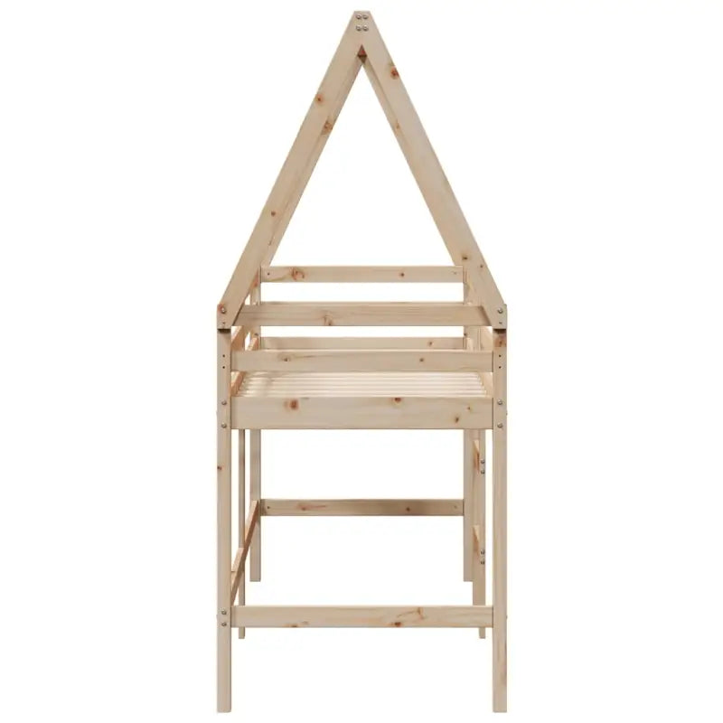 Hoogslaper voor kinderen van massief grenenhout met open zijdeur - Bedden & bedframes