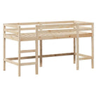 Hoogslaper voor kinderen van massief grenenhout met open zijdeur - Bedden & bedframes