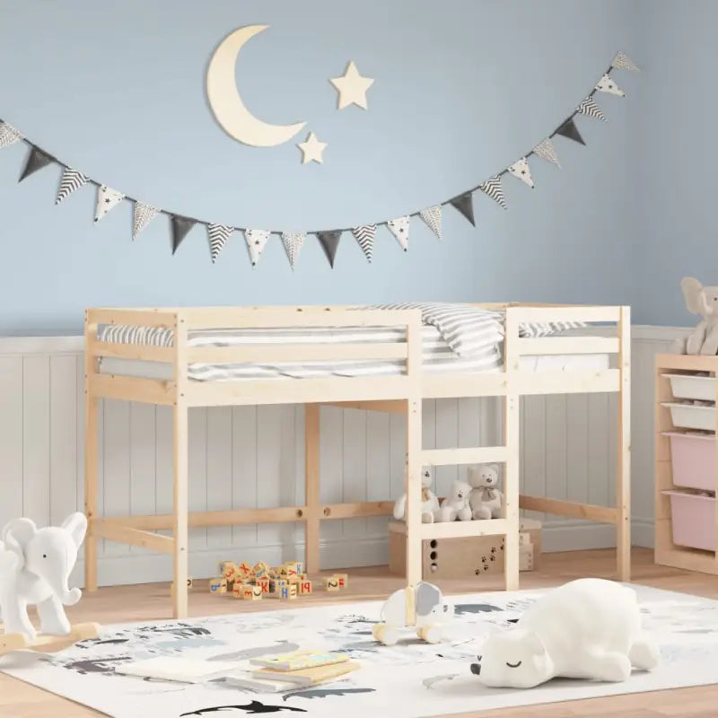 Hoogslaper voor kinderen van massief grenenhout met ruimtebesparing - Naturel / 80 x 200 cm - Bedden & bedframes