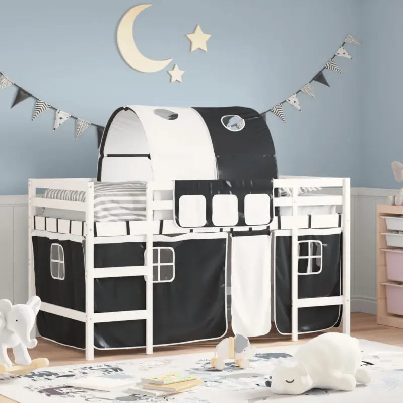 Hoogslaper voor kinderen van massief grenenhout met ruimtebesparing - Bedden & bedframes