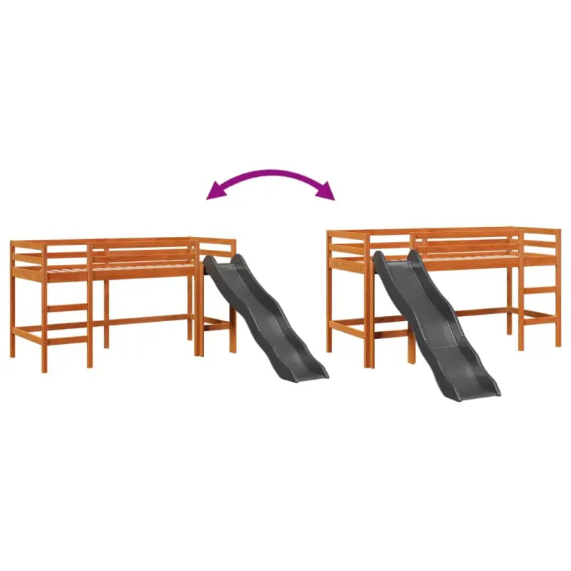 Hoogslaper voor kinderen van massief grenenhout met stabiele constructie - Bedden & bedframes