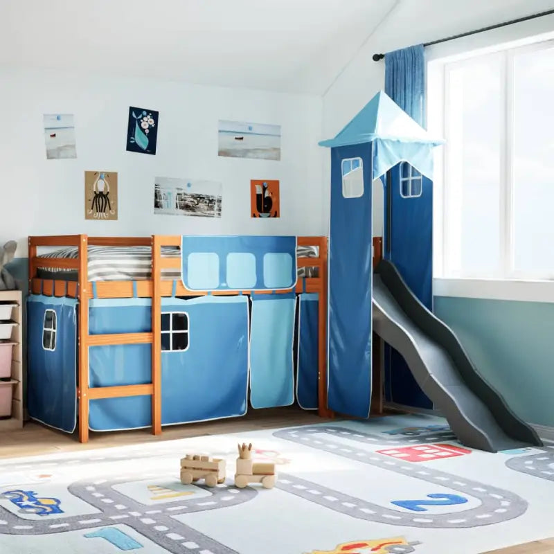 Hoogslaper voor kinderen van massief grenenhout voor plezier en ruimtebesparing - Bedden & bedframes