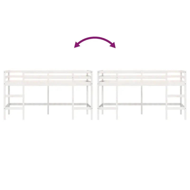 Hoogslaper voor kinderen van massief grenenhout voor ruimtebesparing - Bedden & bedframes