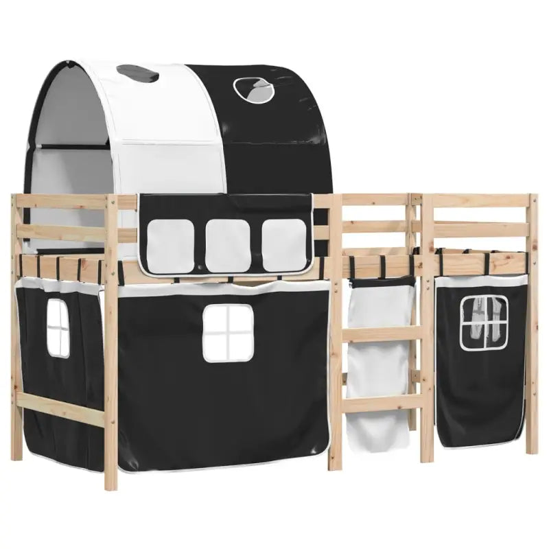 Hoogslaper voor kinderen van massief grenenhout stabiel en ruimtebesparend - Bedden & bedframes