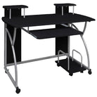 Hoogte bureau van bewerkt hout voor thuiskantoor en studeerkamer - Zwart / 110 x 52 x 88.5 cm - Bureaus