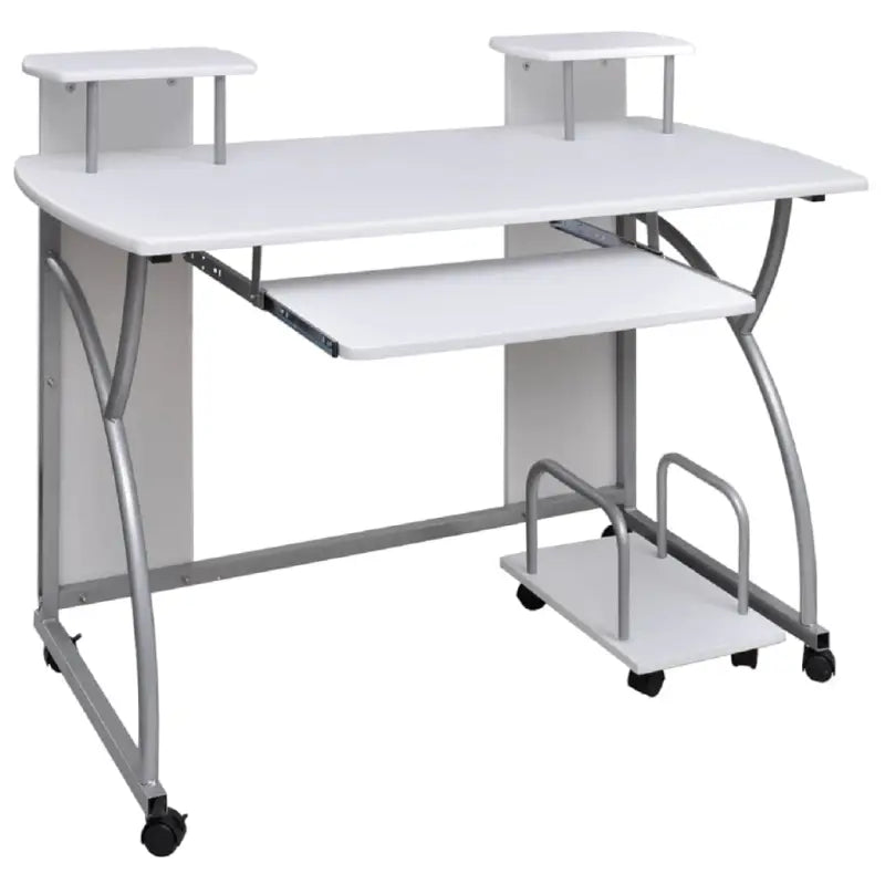 Hoogte bureau van bewerkt hout voor thuiskantoor en studeerkamer - Wit / 110 x 52 x 88.5 cm - Bureaus