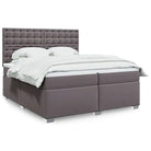 Hoogte verstelbaar boxspringbed met duurzaam kunstleer en comfortabele materiaal vulling - Grijs / 200 x 200 cm