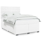 Hoogte verstelbaar boxspringbed met duurzaam kunstleer en comfortabele materiaal vulling - Wit / 160 x 200 cm / knoppwn