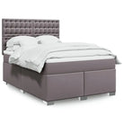 Hoogte verstelbaar boxspringbed met duurzaam kunstleer en comfortabele materiaal vulling - Grijs / 160 x 200 cm