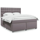 Hoogte verstelbaar boxspringbed met duurzaam kunstleer en comfortabele materiaal vulling - Grijs / 180 x 200 cm