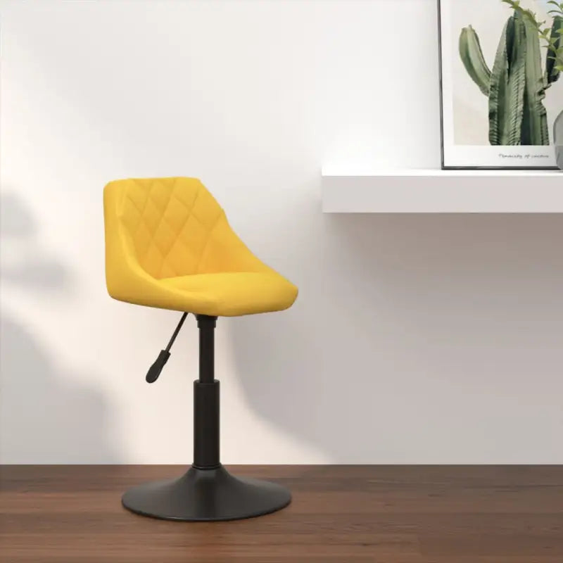 Hoogte verstelbare barkruk met fluweelzachte bekleding en staalframe - Mosterdgeel / 1 - Barkrukken