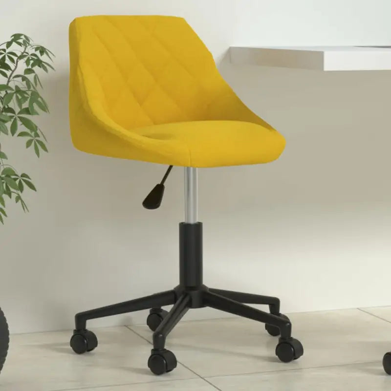 Hoogte verstelbare bureaustoel met trendy design en zacht fluweel - Mosterdgeel / 1 - Bureaustoelen