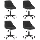 Hoogte Verstelbare Draaibare Eetkamerstoel met Fluwelen Stoffering - Zwart / 4 - Eetkamerstoelen
