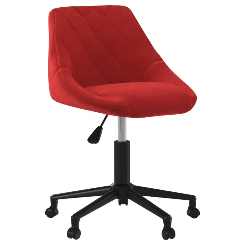Hoogte Verstelbare Draaibare Eetkamerstoel met Fluwelen Stoffering - Wijnrood / 1 - Eetkamerstoelen