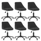 Hoogte Verstelbare Draaibare Eetkamerstoel met Fluwelen Stoffering - Zwart / 6 - Eetkamerstoelen