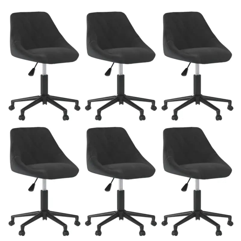 Hoogte Verstelbare Draaibare Eetkamerstoel met Fluwelen Stoffering - Zwart / 6 - Eetkamerstoelen