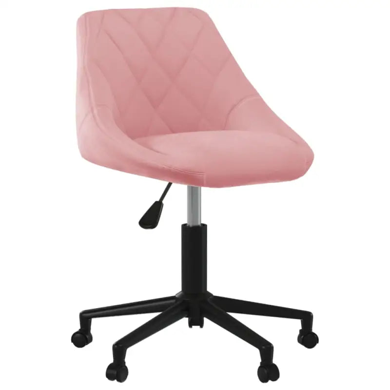 Hoogte Verstelbare Draaibare Eetkamerstoel met Fluwelen Stoffering - Roze / 1 - Eetkamerstoelen
