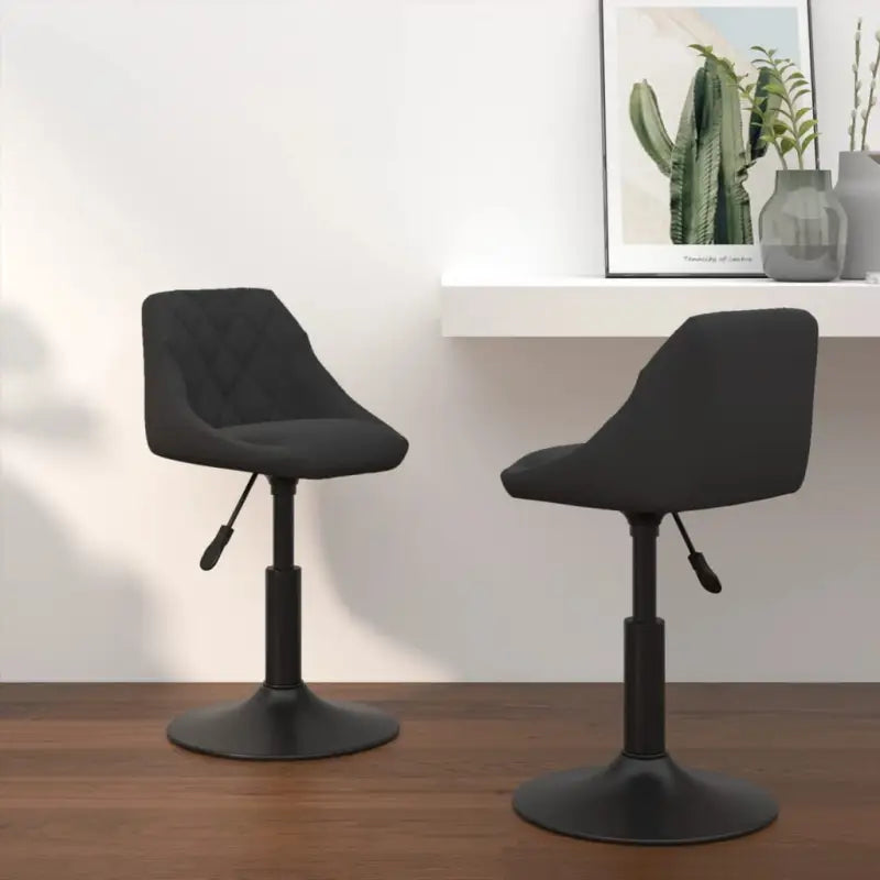 Hoogte verstelbare draaibare eetkamerstoelen met fluwelen design - Zwart / 2 - Eetkamerstoelen