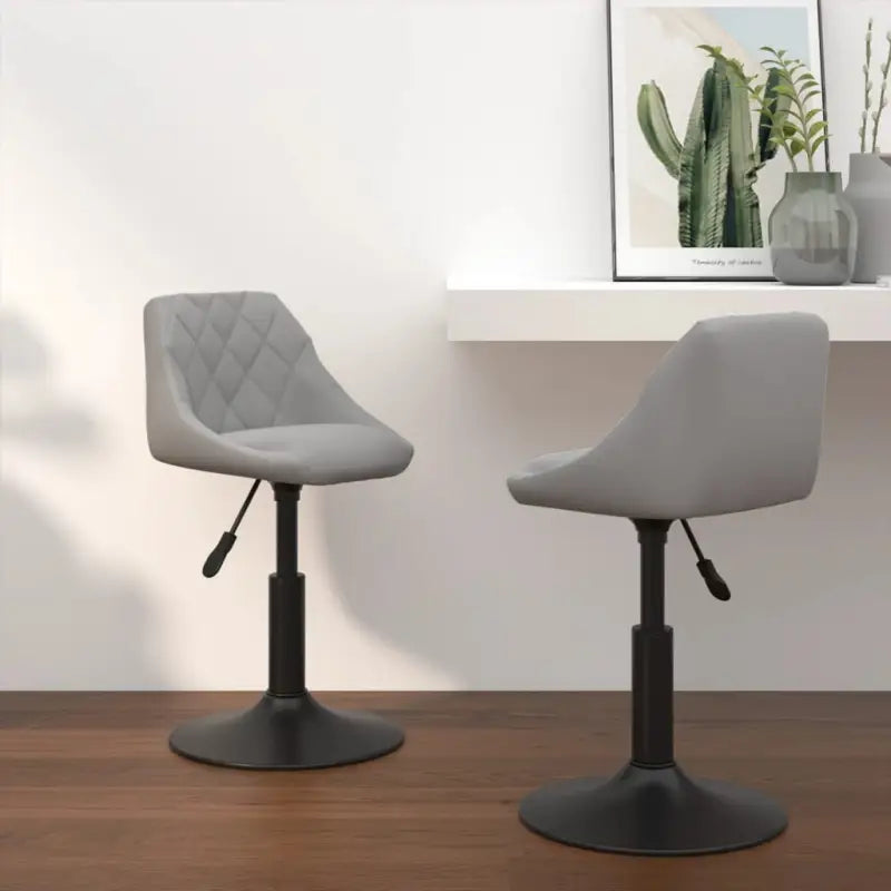 Hoogte verstelbare draaibare eetkamerstoelen met fluwelen design - Lichtgrijs / 2 - Eetkamerstoelen