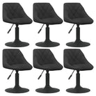 Hoogte verstelbare draaibare eetkamerstoelen met fluwelen design - Zwart / 6 - Eetkamerstoelen