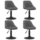 Hoogte verstelbare draaibare eetkamerstoelen met fluwelen design - Donkergrijs / 4 - Eetkamerstoelen