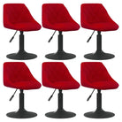 Hoogte verstelbare draaibare eetkamerstoelen met fluwelen design - Wijnrood / 6 - Eetkamerstoelen