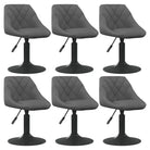 Hoogte verstelbare draaibare eetkamerstoelen met fluwelen design - Donkergrijs / 6 - Eetkamerstoelen