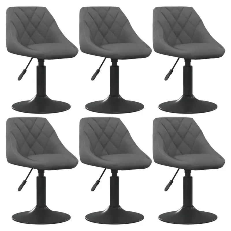 Hoogte verstelbare draaibare eetkamerstoelen met fluwelen design - Donkergrijs / 6 - Eetkamerstoelen