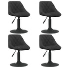 Hoogte verstelbare draaibare eetkamerstoelen met fluwelen design - Zwart / 4 - Eetkamerstoelen