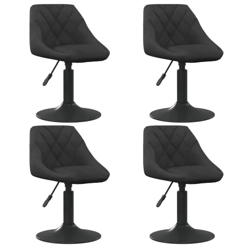 Hoogte verstelbare draaibare eetkamerstoelen met fluwelen design - Zwart / 4 - Eetkamerstoelen